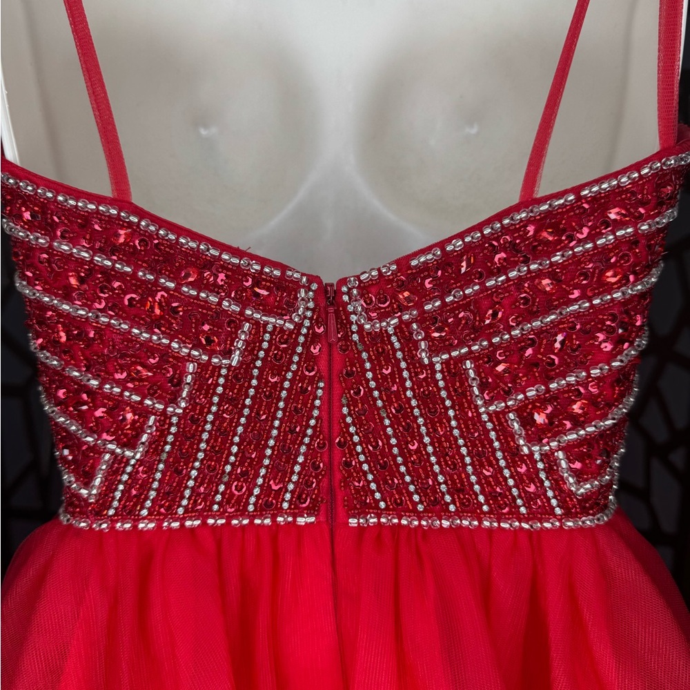 *LUCCI LU RED DRESS SIZE 2 - Picture 11 of 17